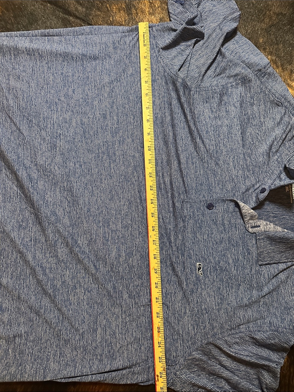 Vineyard Vines Performance Polo, Men's 2XL Blue White Striped Polyester Spandex - Picture 8 of 13